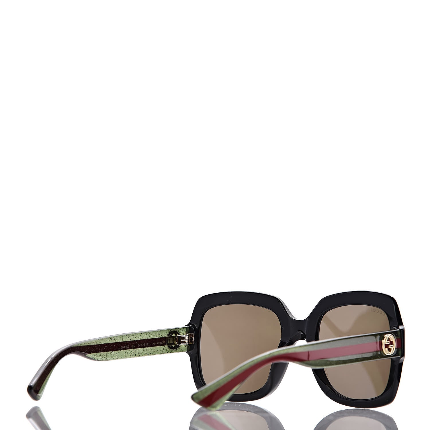 Gucci Oversize Square Web GG 0036S Sunglasses Black 4 of 8