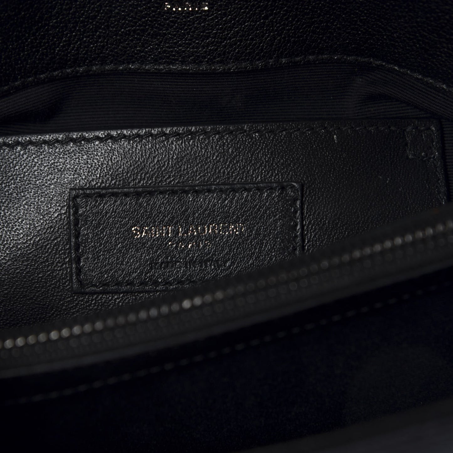 Sheepskin Matelasse Chevron Monogram Medium College Bag Black