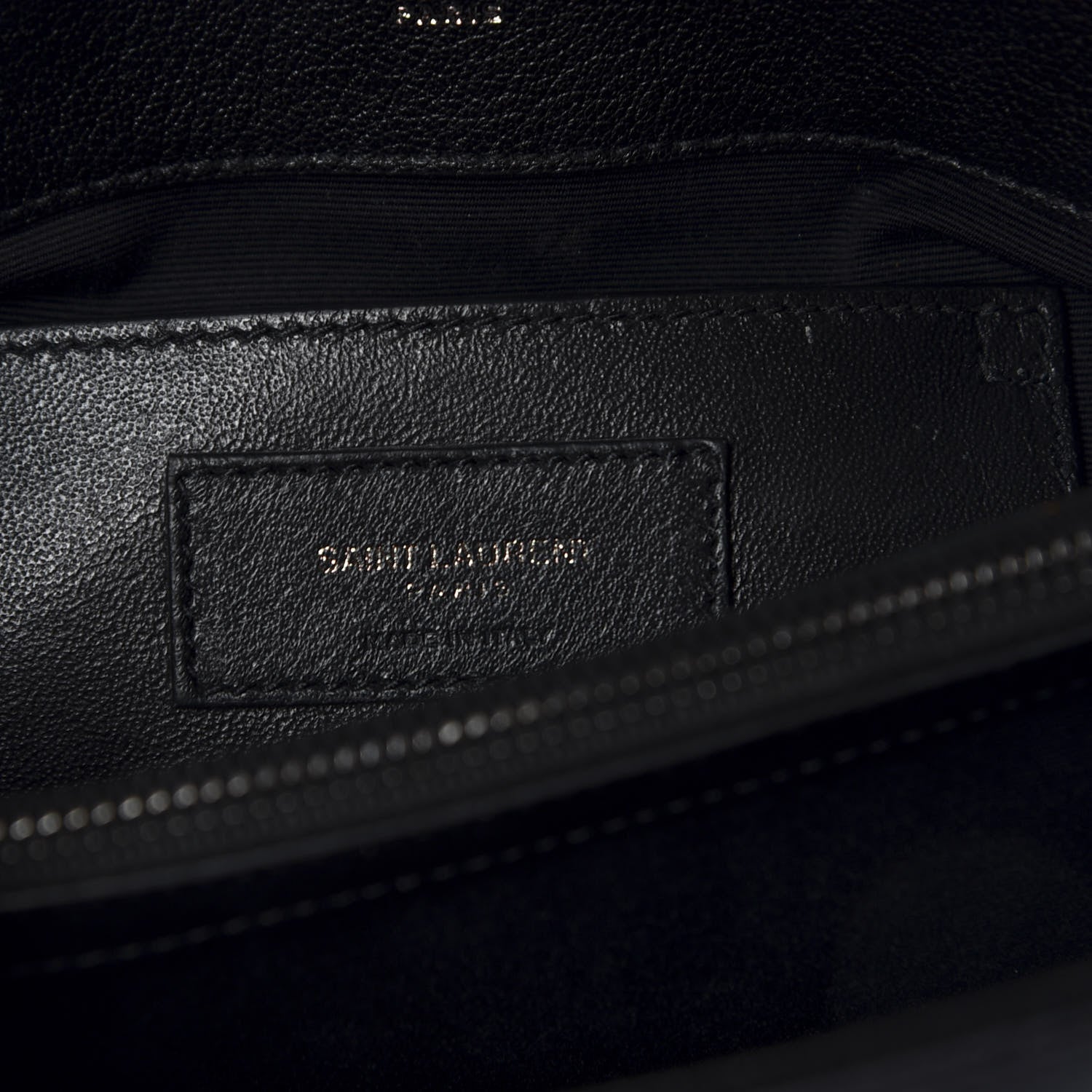 Saint Laurent Sheepskin Matelasse Chevron Monogram Medium College Bag Black 8 of 9