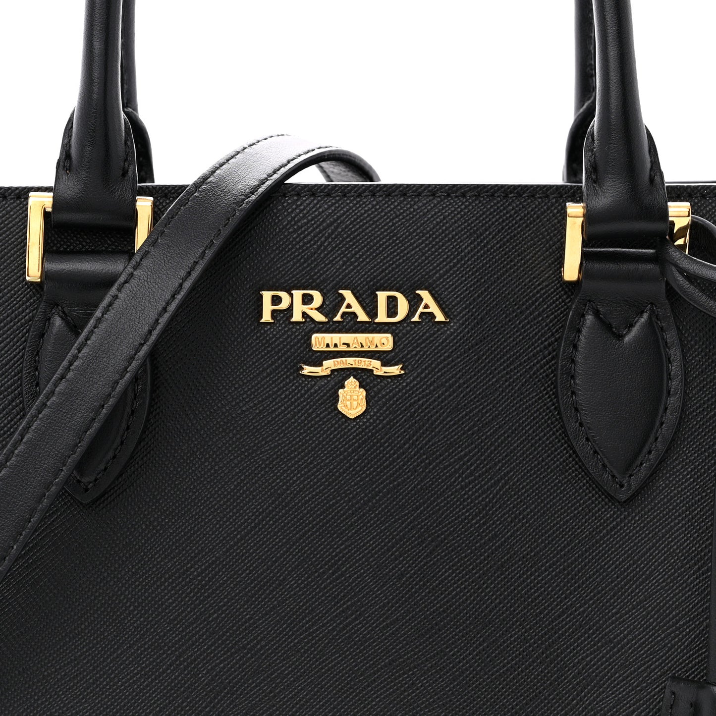 Saffiano Soft Calfskin Zippered Tote Black