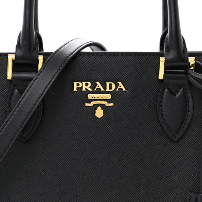 Prada Saffiano Soft Calfskin Zippered Tote Black 8 of 13