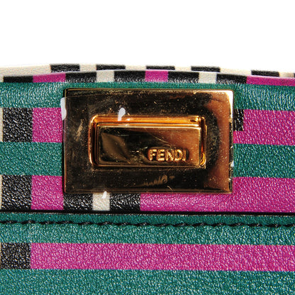 Fendi Vitello Seta Digital Print Micro Peekaboo Iconic Satchel Multicolor Black 5 of 10