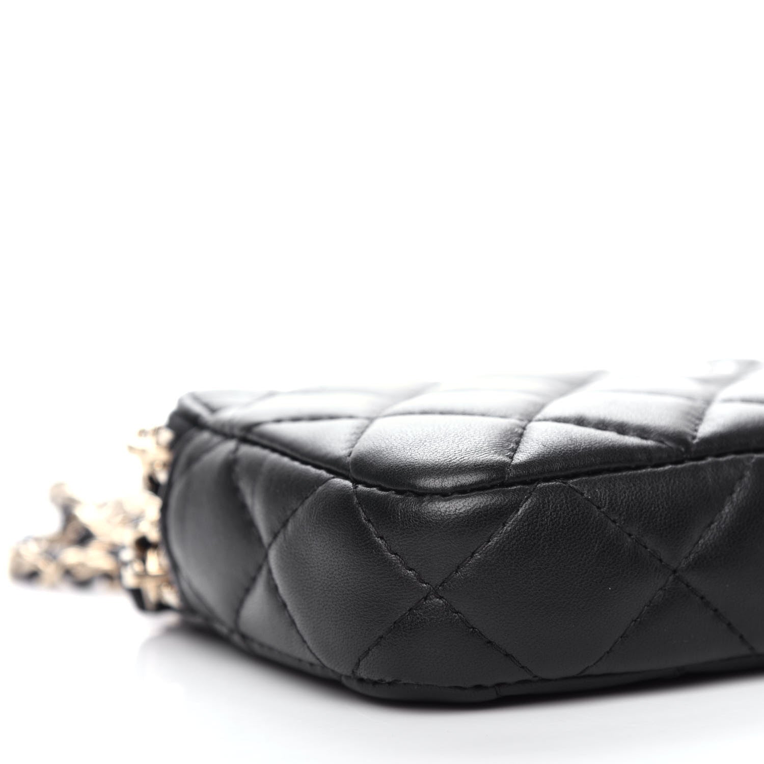 Chanel Lambskin Quilted Small Clutch With Chain Black 12 of 15