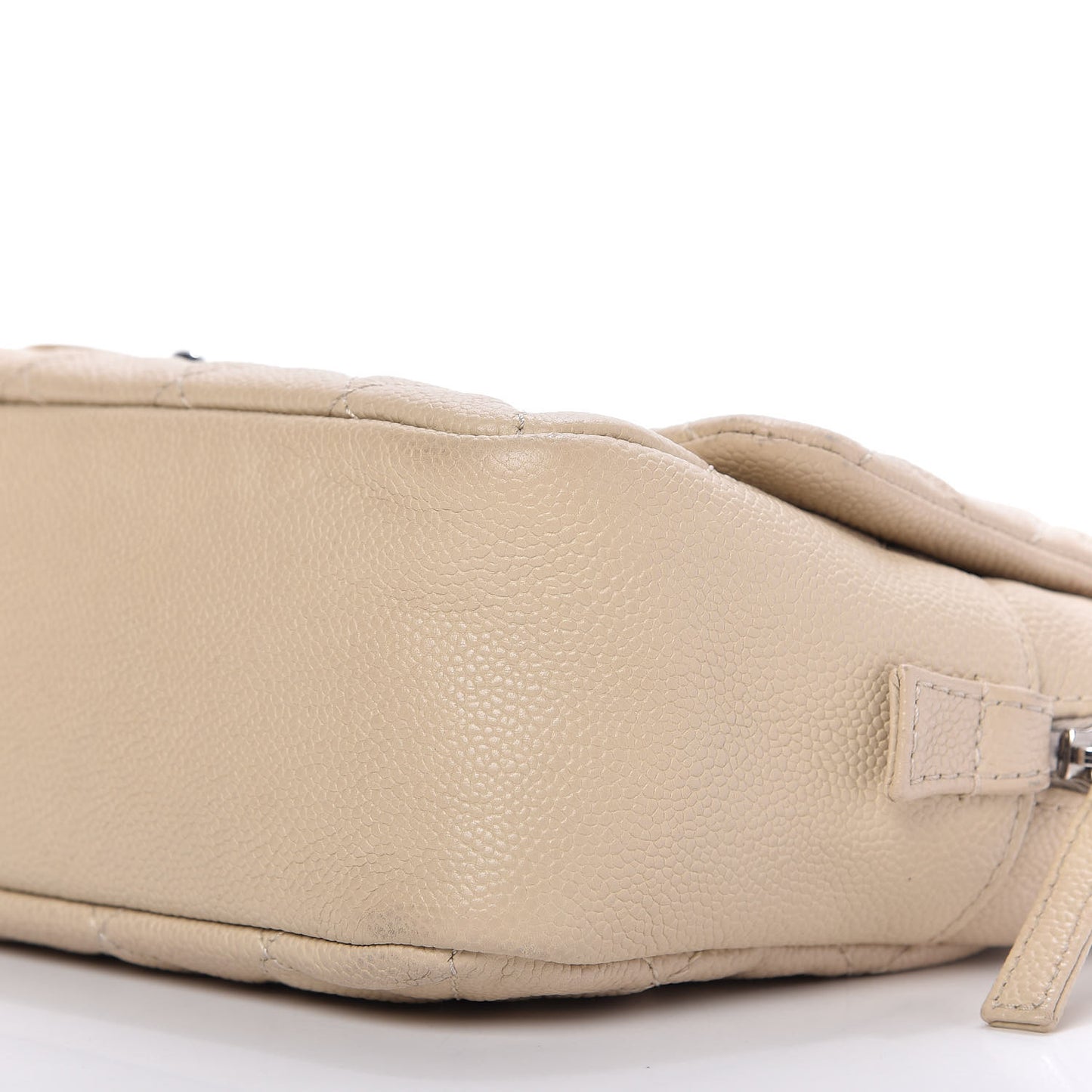 Caviar Quilted Jumbo Easy Flap Beige