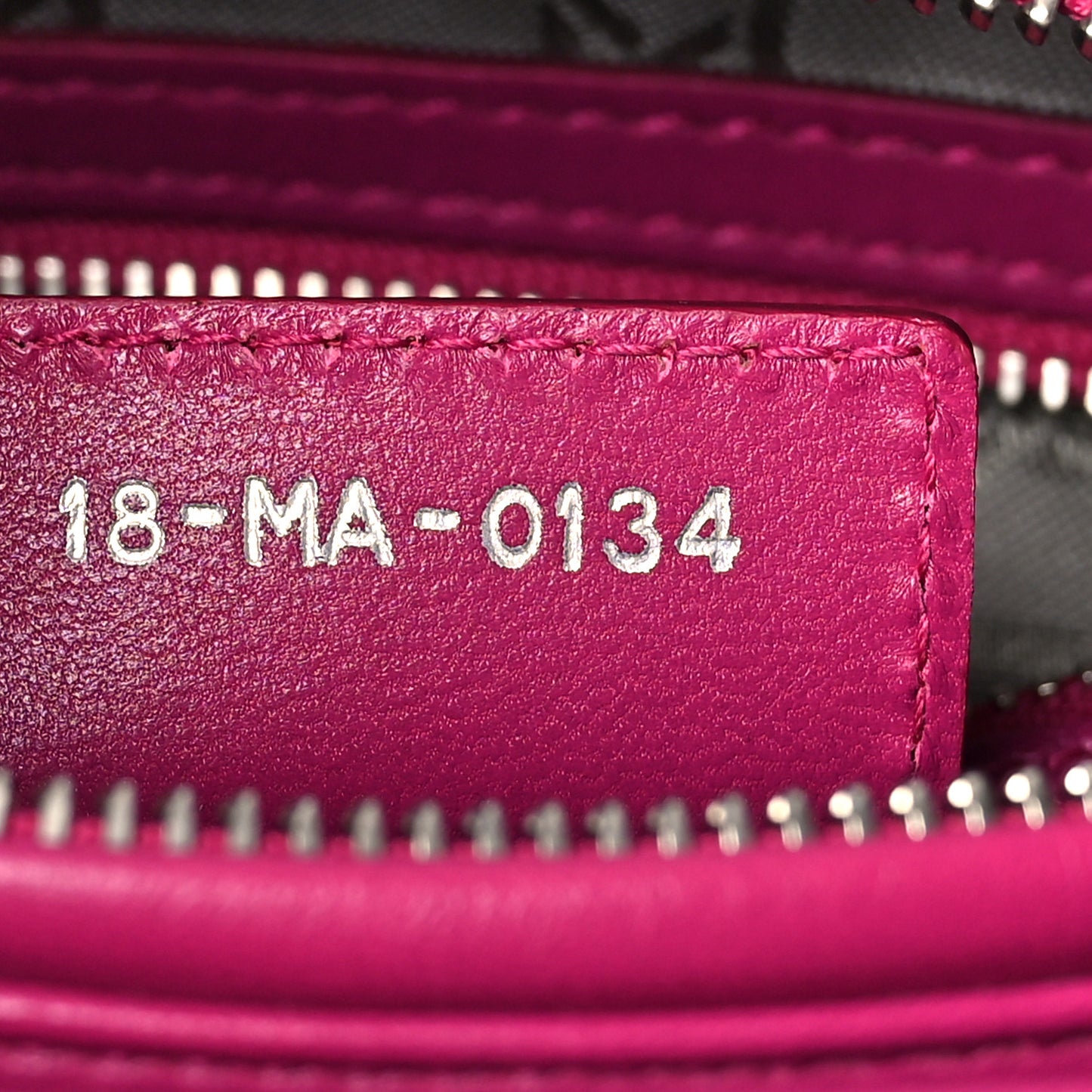 Lambskin Cannage Medium Lady Dior Fuchsia