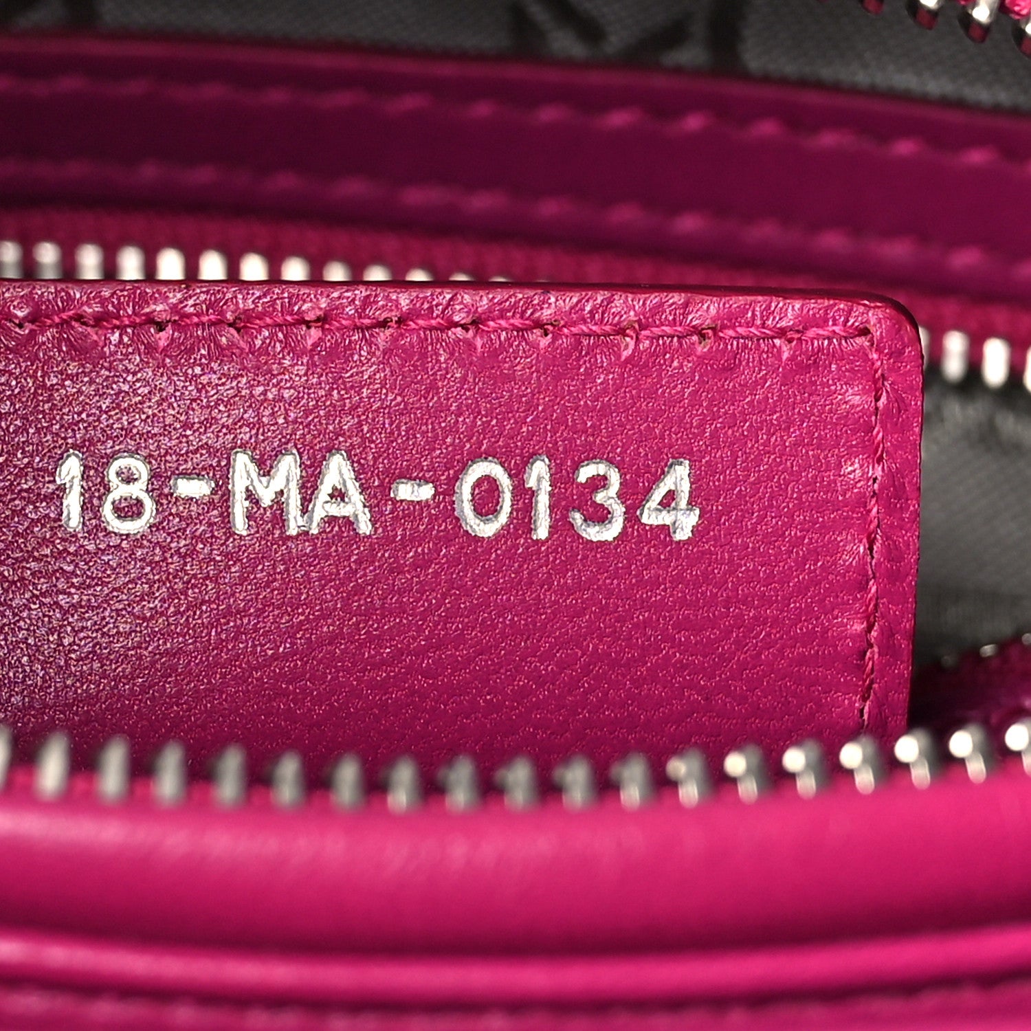 Christian Dior Lambskin Cannage Medium Lady Dior Fuchsia 8 of 15