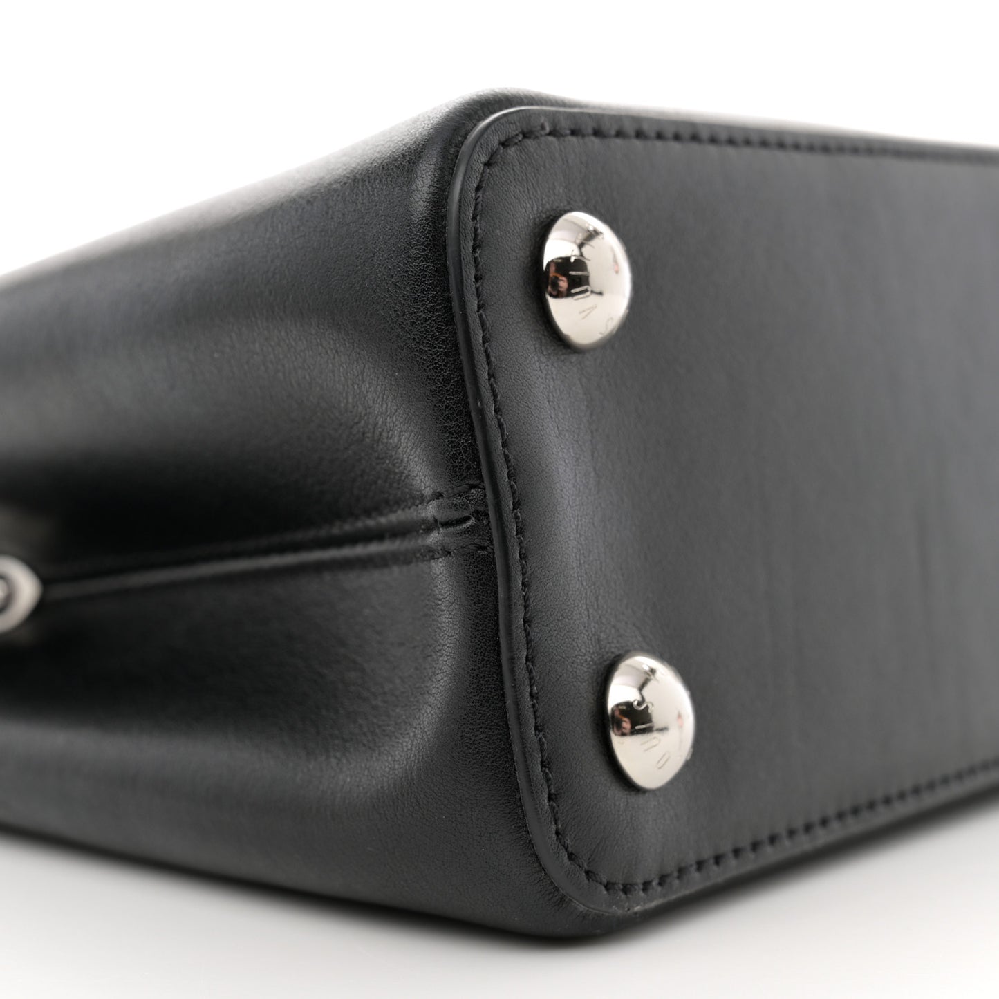 Smooth Calfskin Crystal Flowers Capucines BB Black
