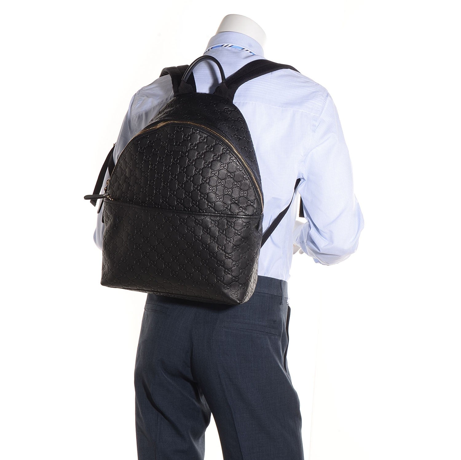 Gucci Guccissima Medium Classic Backpack Black 2 of 9