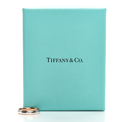 Tiffany Platinum 18K Rose Gold 4mm Together Milgrain Wedding Band Ring 56 7.5 5 of 5