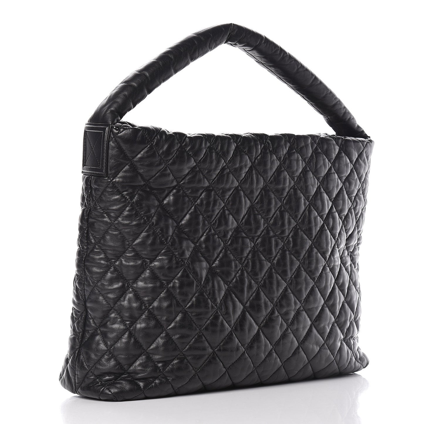 Lambskin Quilted Coco Cocoon Hobo Black