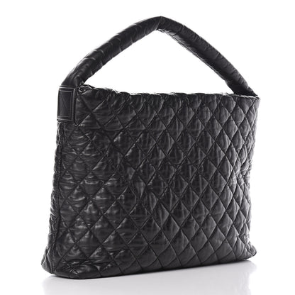 Chanel Lambskin Quilted Coco Cocoon Hobo Black 3 of 15