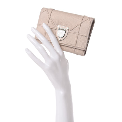 Christian Dior Grained Calfskin Cannage Diorama Elancee Wallet Rose Poudre 2 of 8