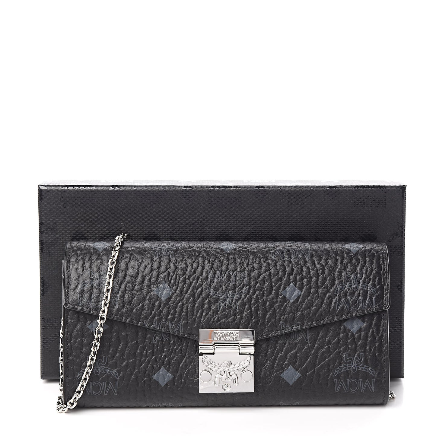 Visetos Large Patricia Wallet On Chain Black