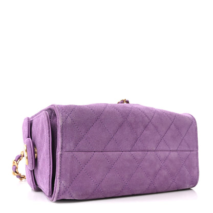 Chanel Suede Quilted Mini Chanel 25 Handbag Purple 3 of 10