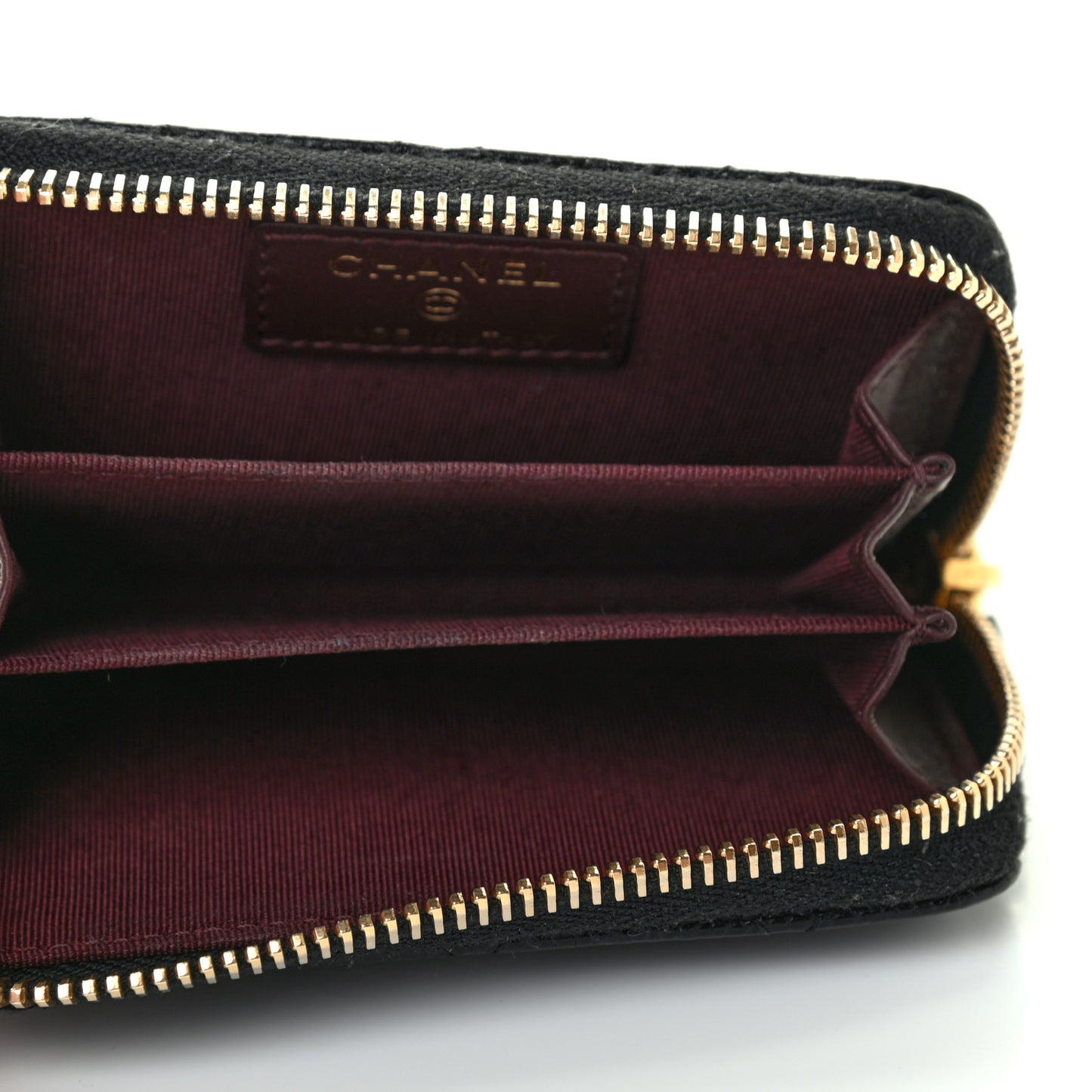 Caviar Quilted Zip Coin Purse Black
