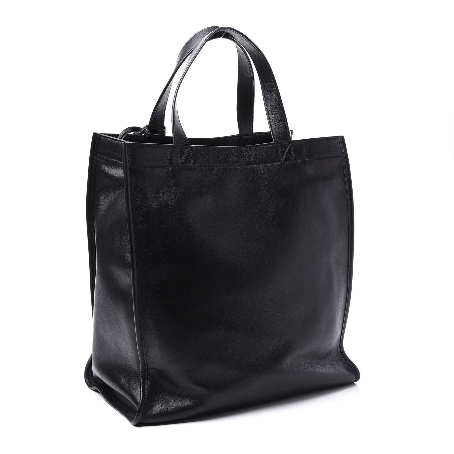 Balenciaga Calfskin Printed Logo Small Market Shopper Tote Black 4 of 12
