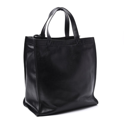 Balenciaga Calfskin Printed Logo Small Market Shopper Tote Black 4 of 12