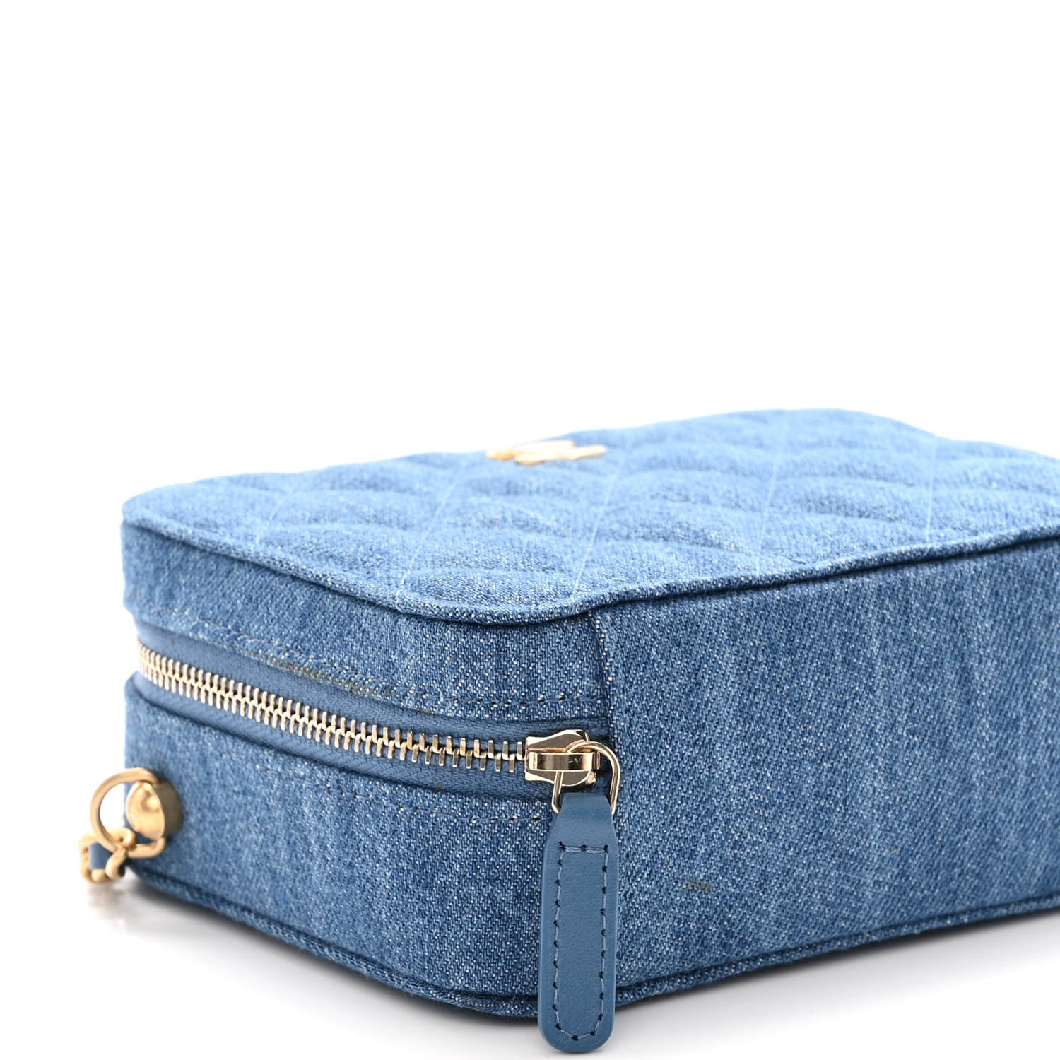 Chanel Denim Quilted CC Pearl Crush Camera Case Blue 9 of 10
