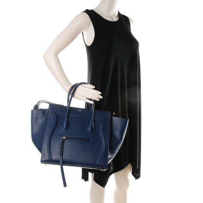 Celine Grained Calfskin Medium Phantom Luggage Indigo 2 of 7