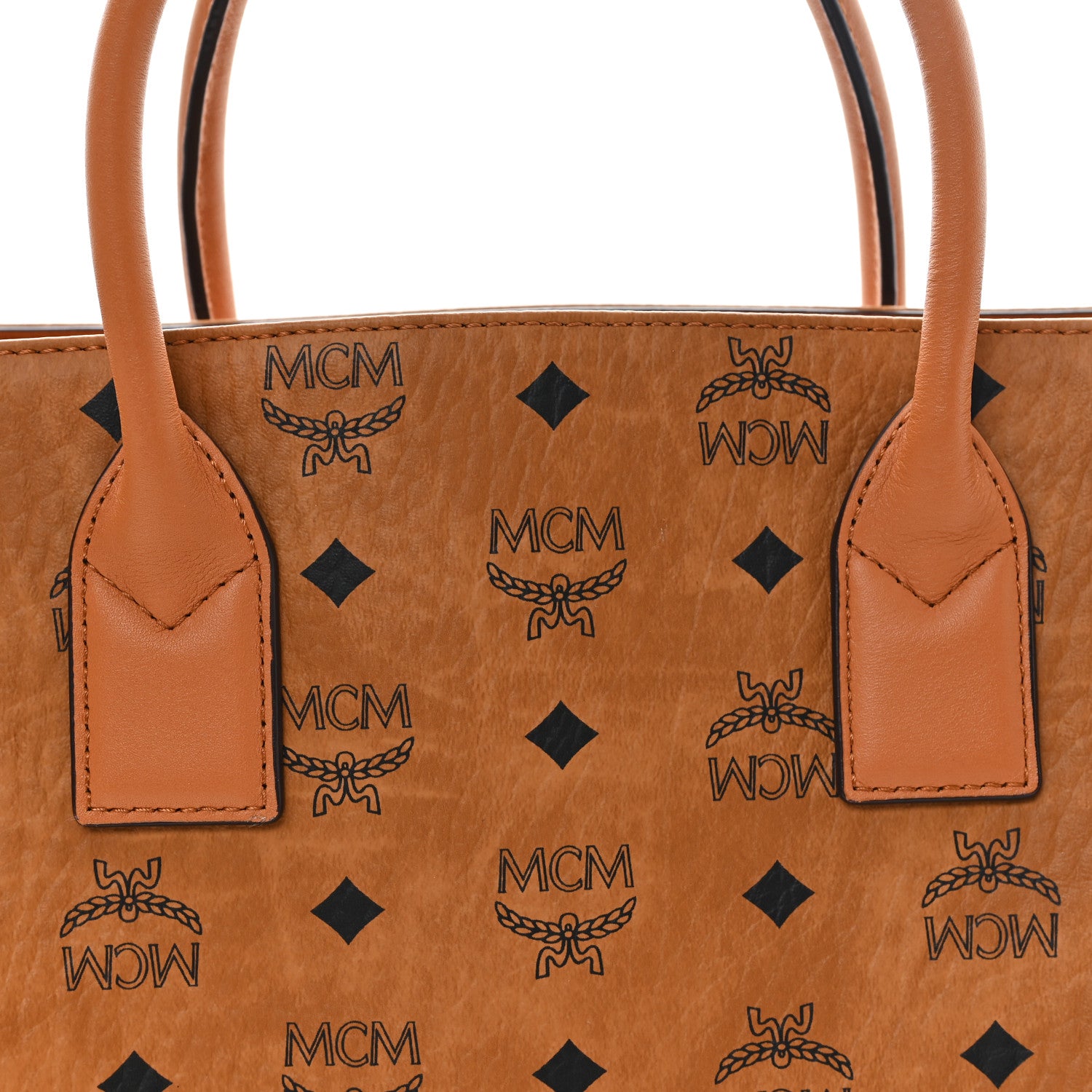 MCM Visetos X-Large Munchen Tote Cognac 1858153 – FASHIONPHILE