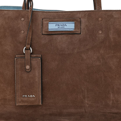 Prada Suede Etiquette Tote Bruciato Astrale 9 of 11