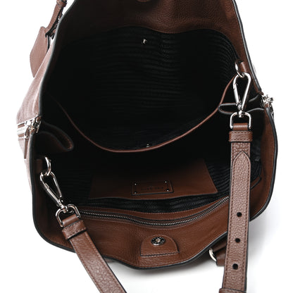 Prada Vitello Daino Side Zip Tote Tabacco 5 of 9