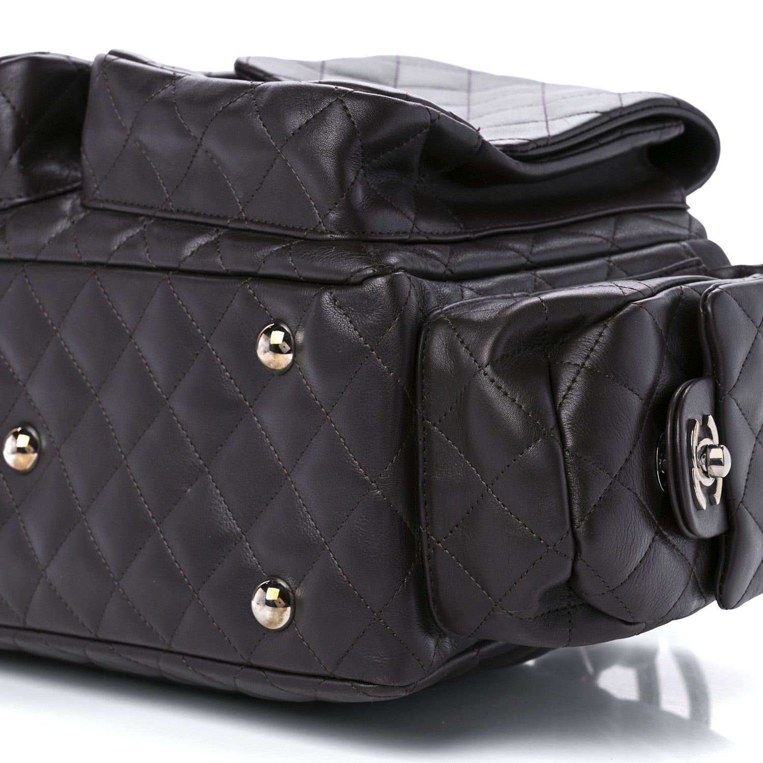 Chanel Calfskin Quilted Large Cambon Multipocket Reporter Brown Beige 7 of 7