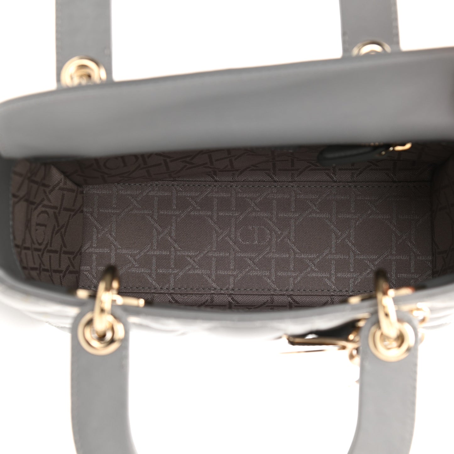 Lambskin Cannage Small Lucky Badges My Lady Dior Grey