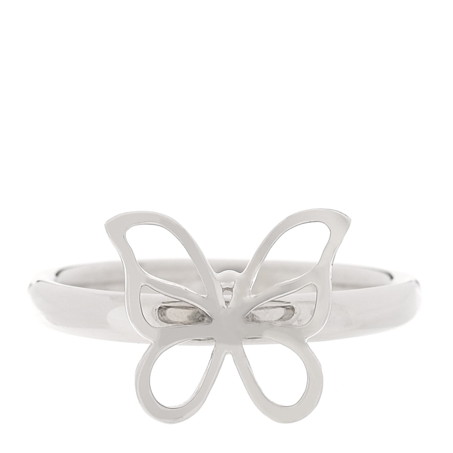 Tiffany Sterling Silver Small Butterfly Ring 53 6.5 1 of 4