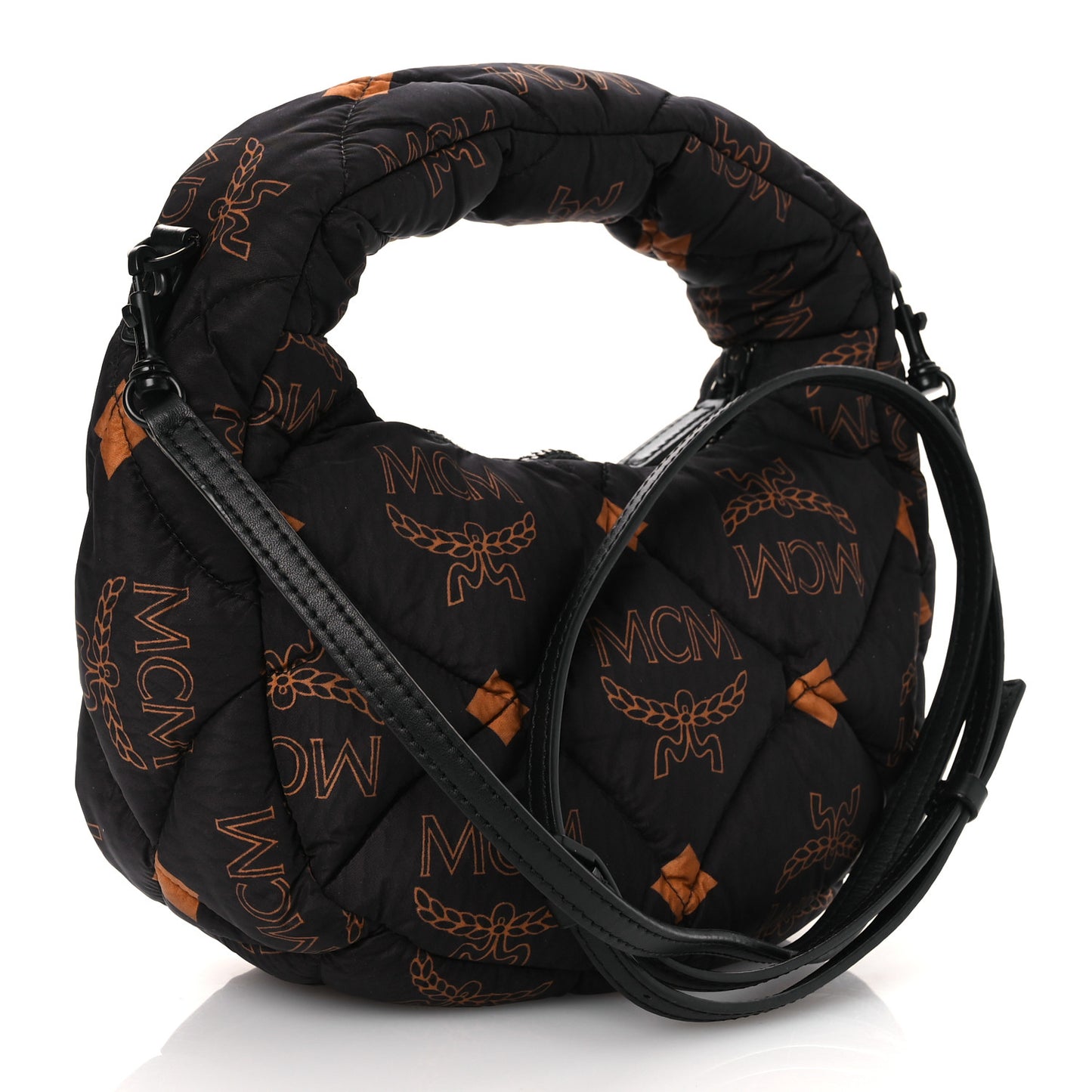 Maxi Visetos Nylon Quilted Mini Aren Hobo Black