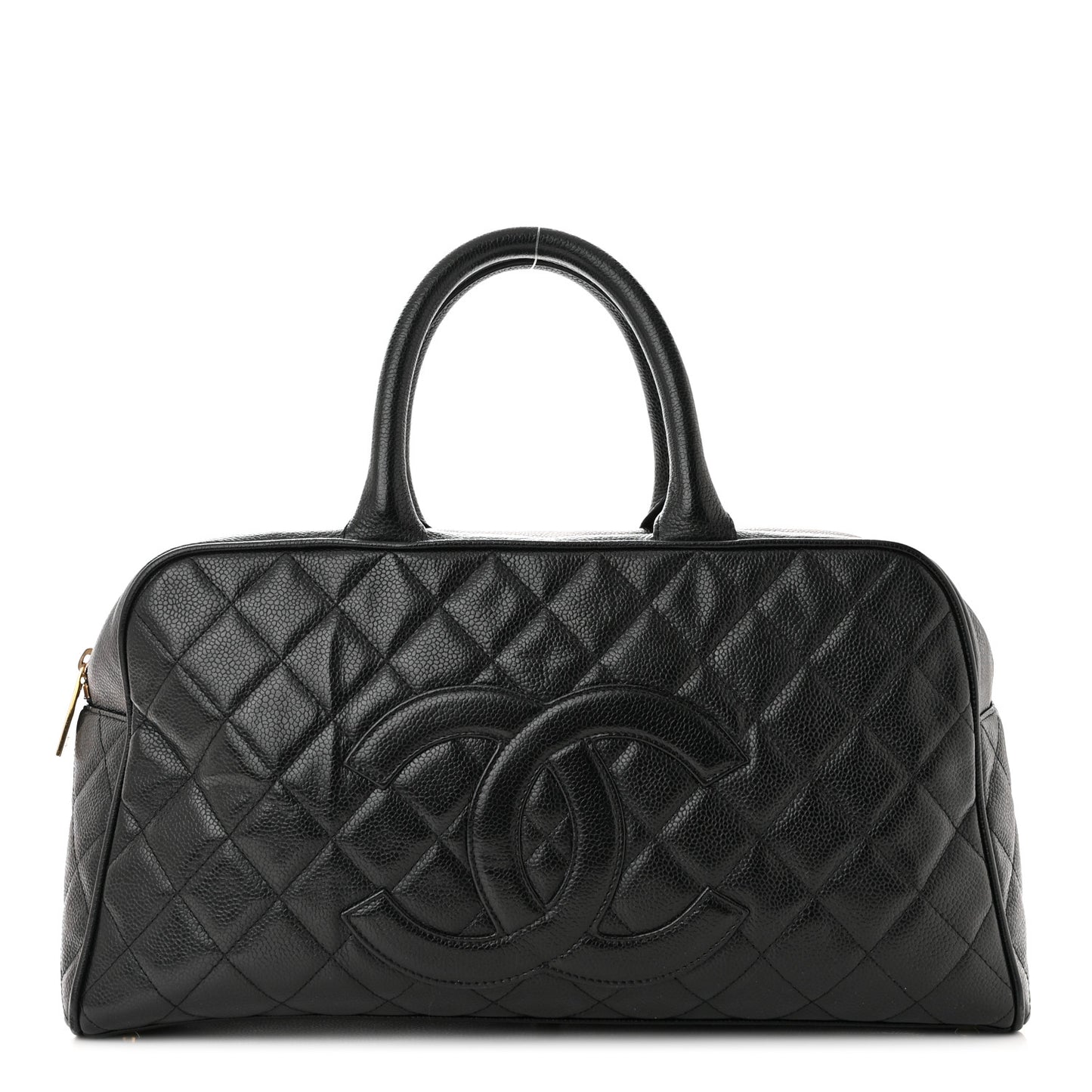 Caviar Quilted Large Bowler Black