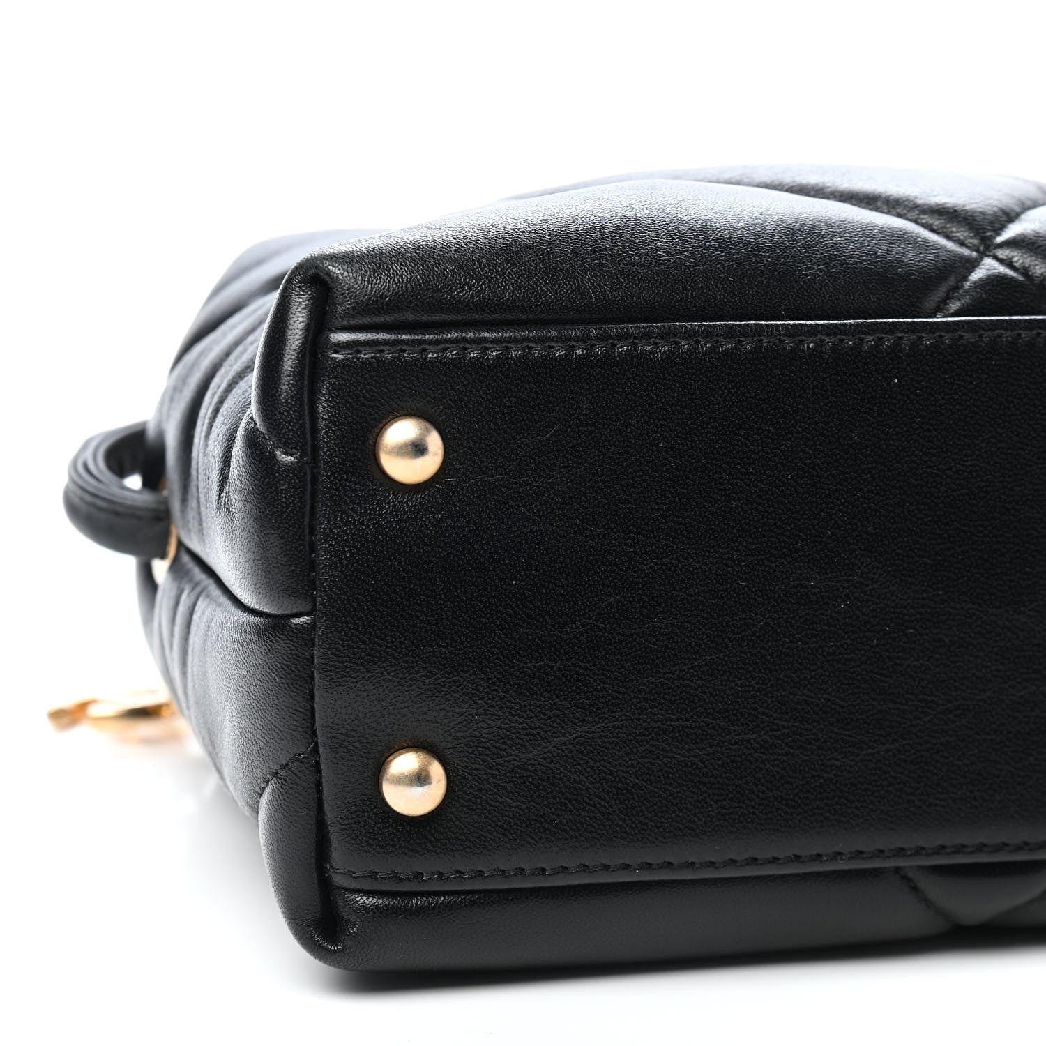 Chanel Lambskin Quilted Small Bowling Bag Black 6 of 9