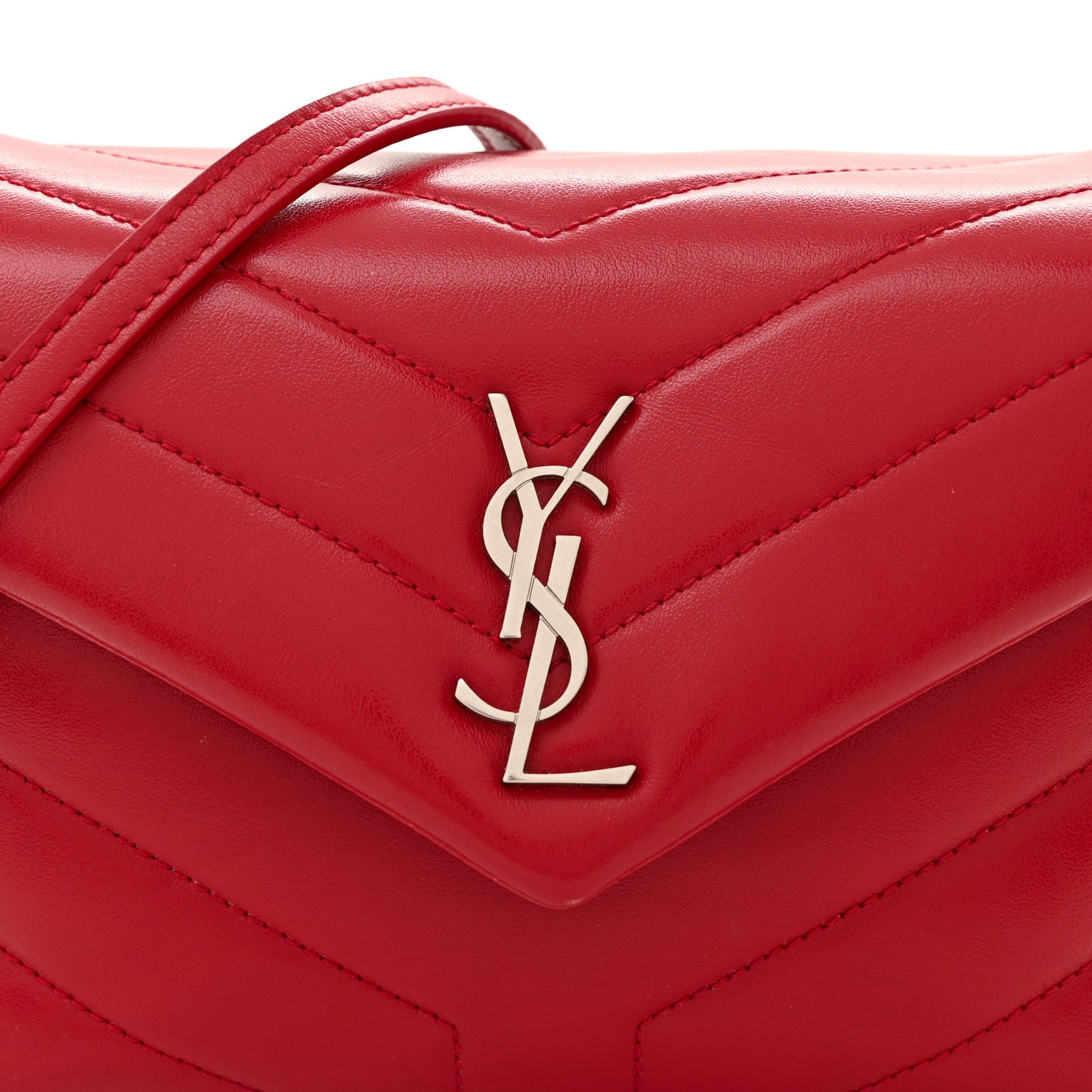 Calfskin Y Quilted Monogram Toy Loulou Crossbody Bag Rouge