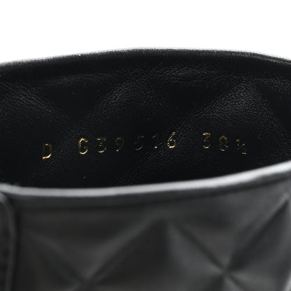 Chanel Shiny Calfskin Quilted Lace Up Combat Boots 38.5 Black 9 of 11