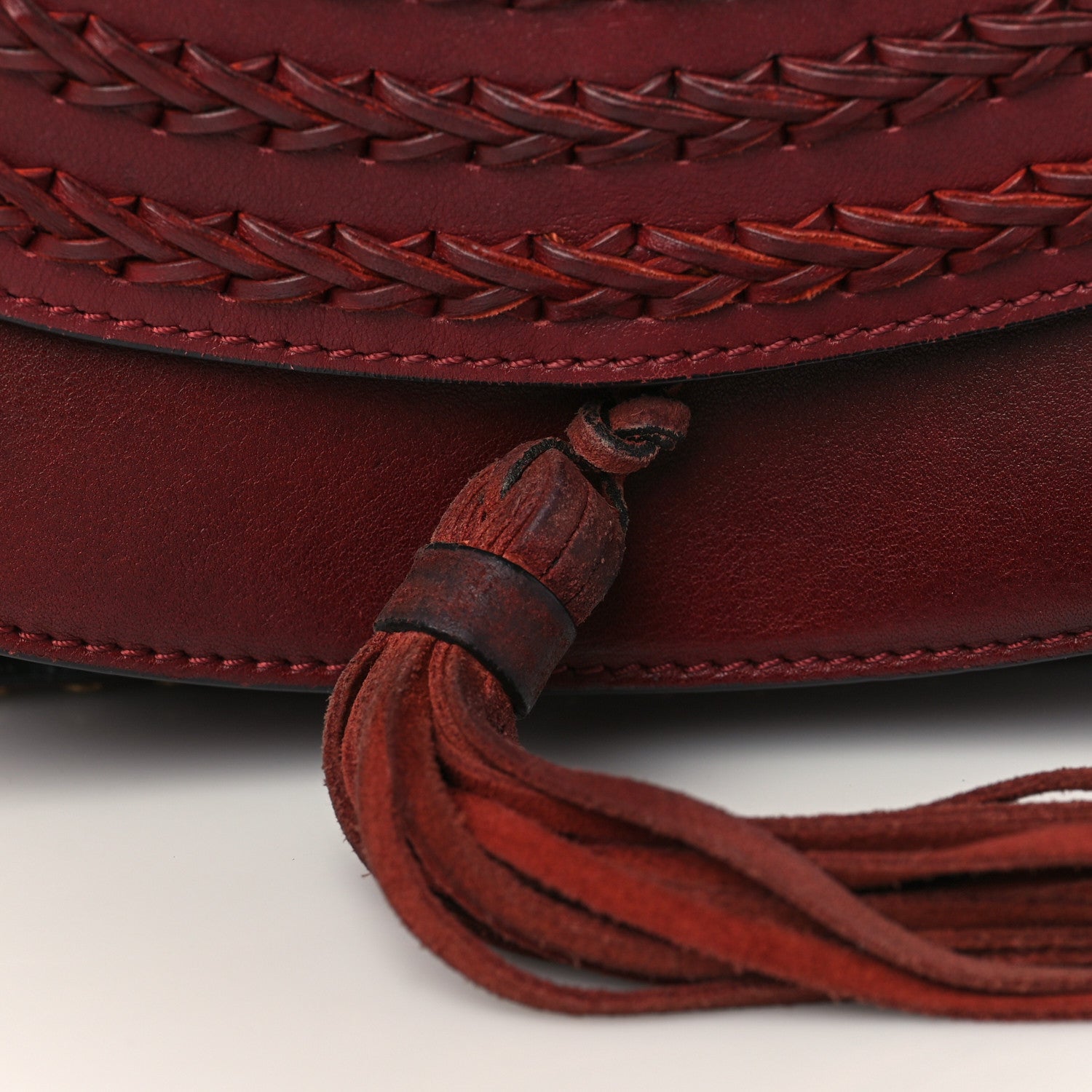 Chloe Calfskin Braided Small Hudson Shoulder Bag Sienna Red 10 of 11