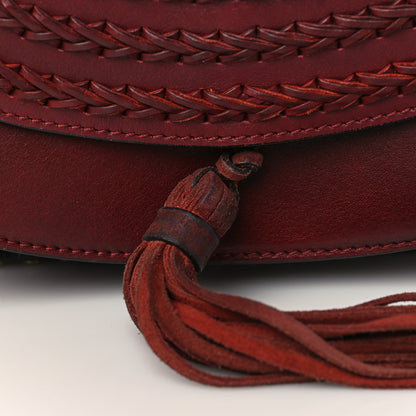 Chloe Calfskin Braided Small Hudson Shoulder Bag Sienna Red 10 of 11