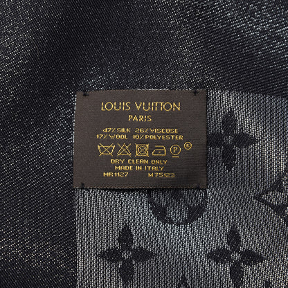 Louis Vuitton Silk Lurex Wool Monogram Shine Shawl Black 4 of 4