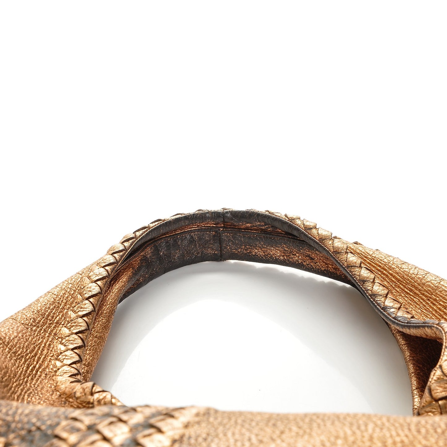 Metallic Cervo Deerskin Large Hobo Rame Ossidato