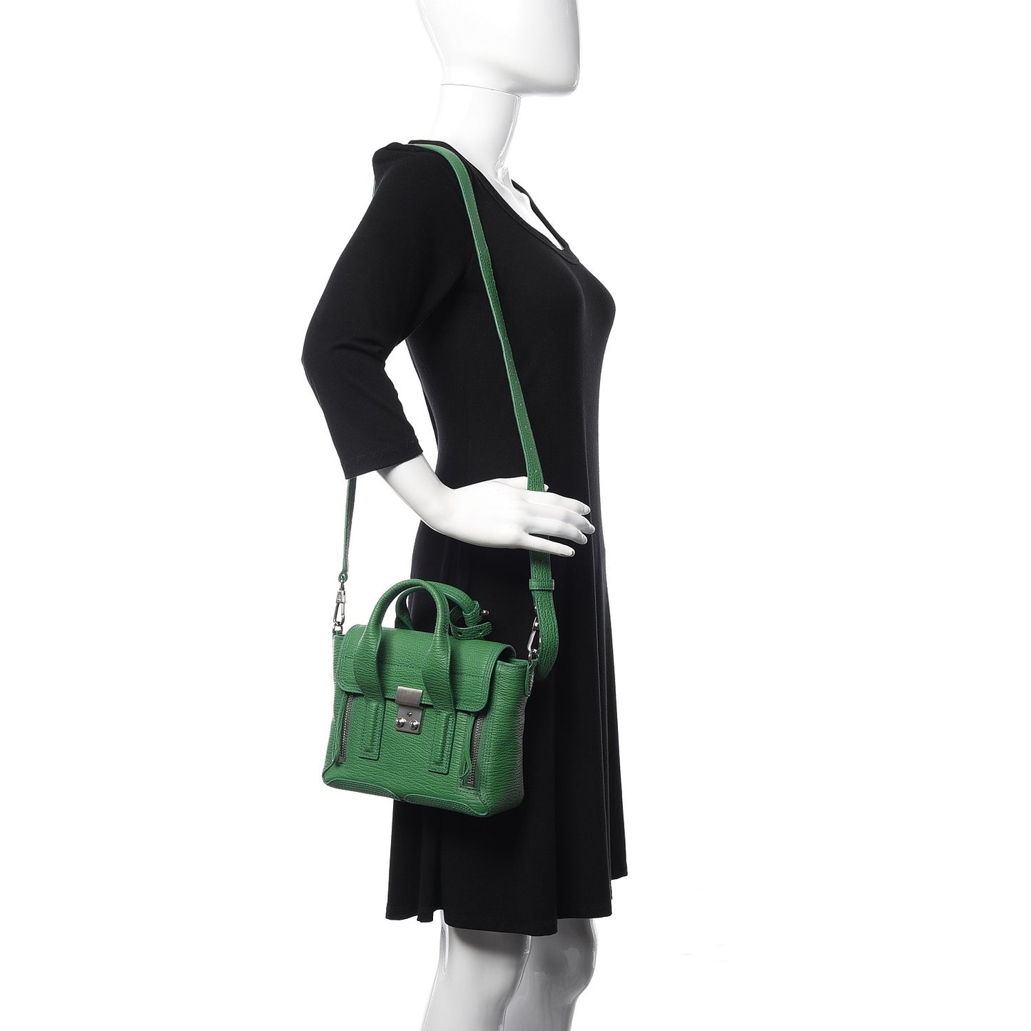 3.1 Textured Calfskin Mini Pashli Satchel Fern