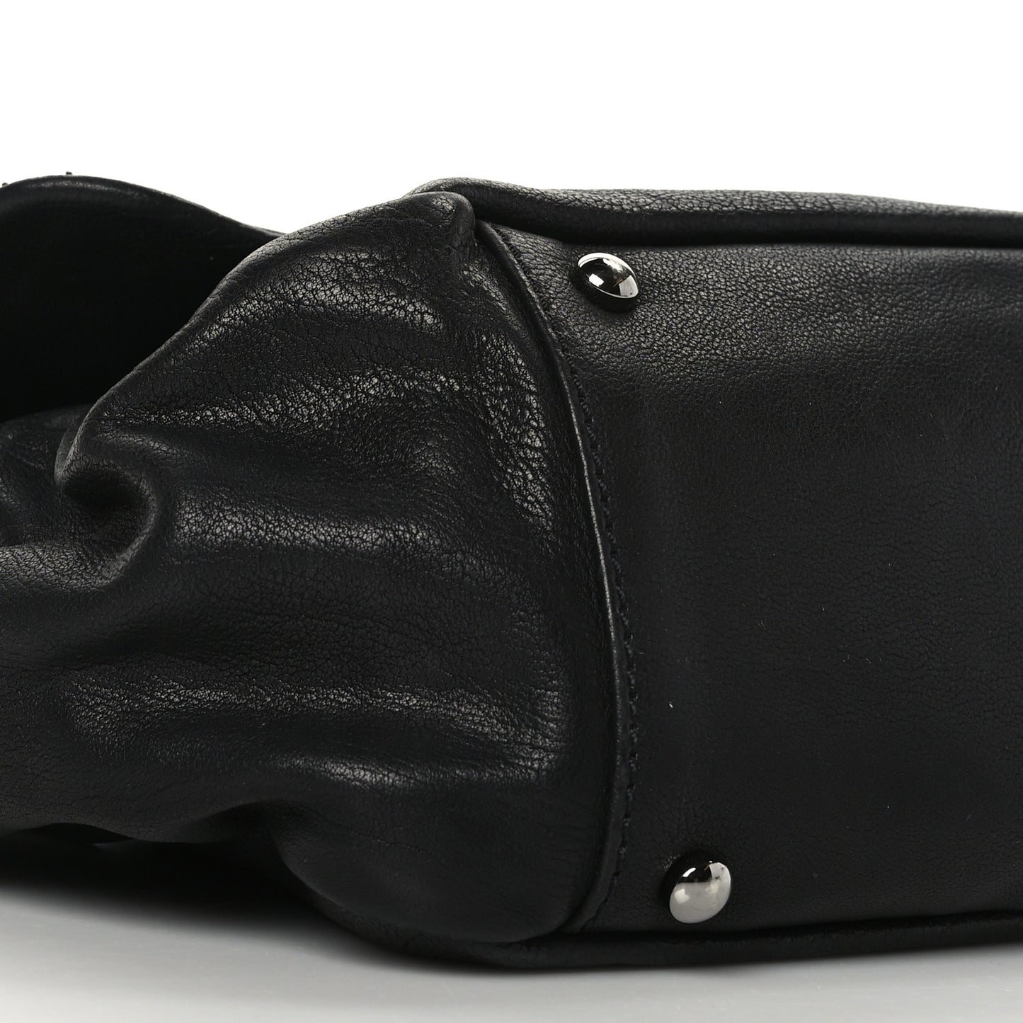 Calfskin Diamond Stitch Accordion Flap Black
