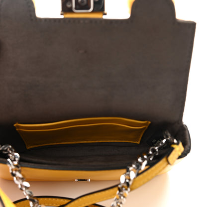 Fendi Nappa Rabbit Fox Fur Micro Buggie Baguette Sunflower 5 of 10