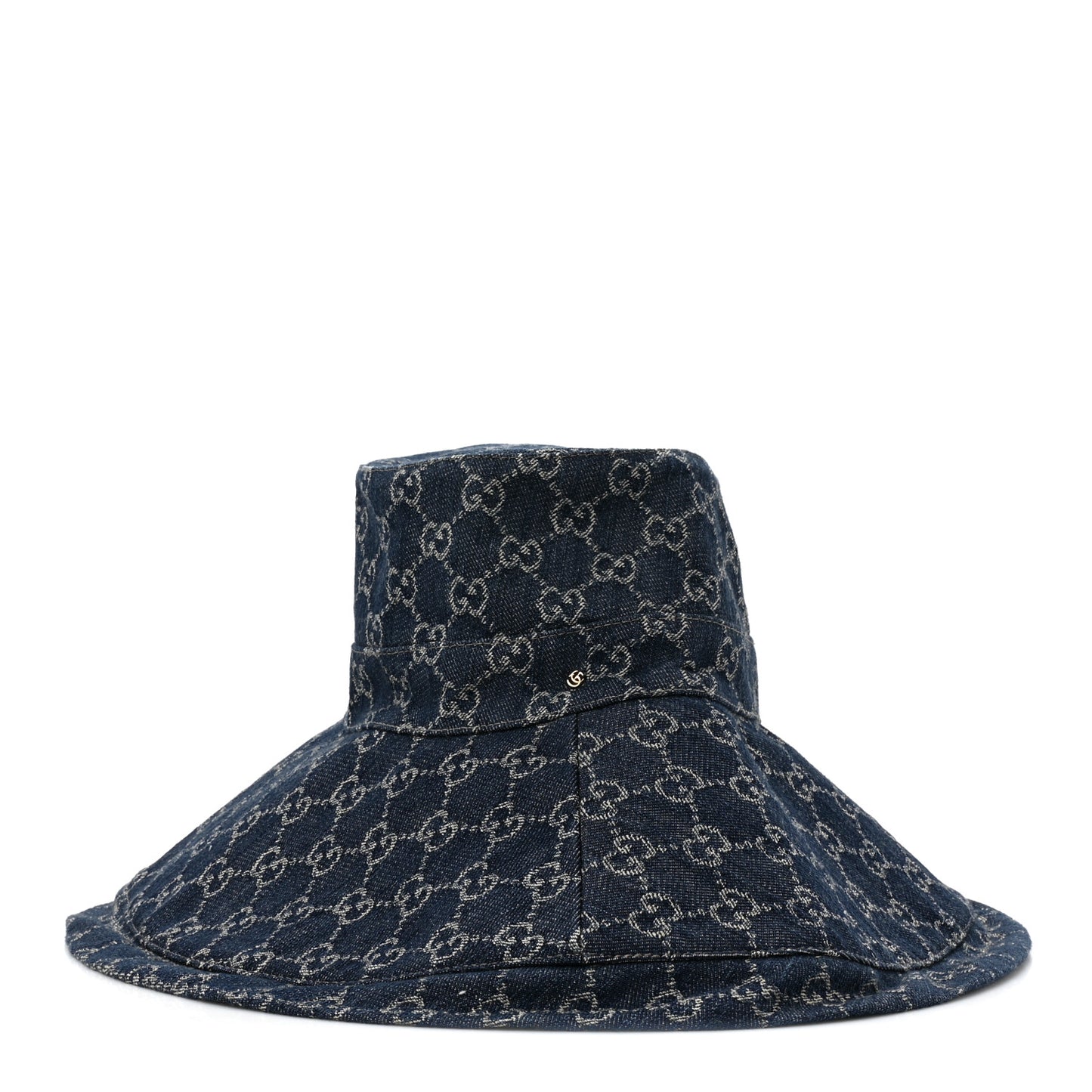 Eco Washed Denim GG Monogram Brim Hat M Blue