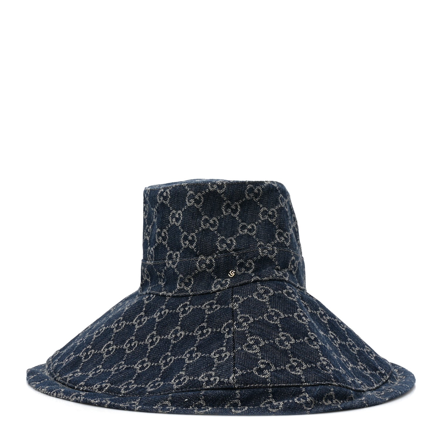 Gucci Eco Washed Denim GG Monogram Brim Hat M Blue 3 of 9