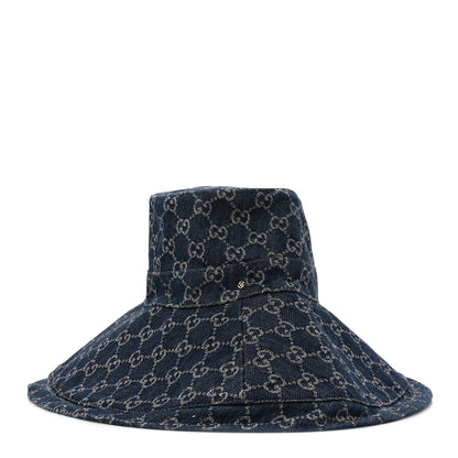 Gucci Eco Washed Denim GG Monogram Brim Hat M Blue 3 of 9