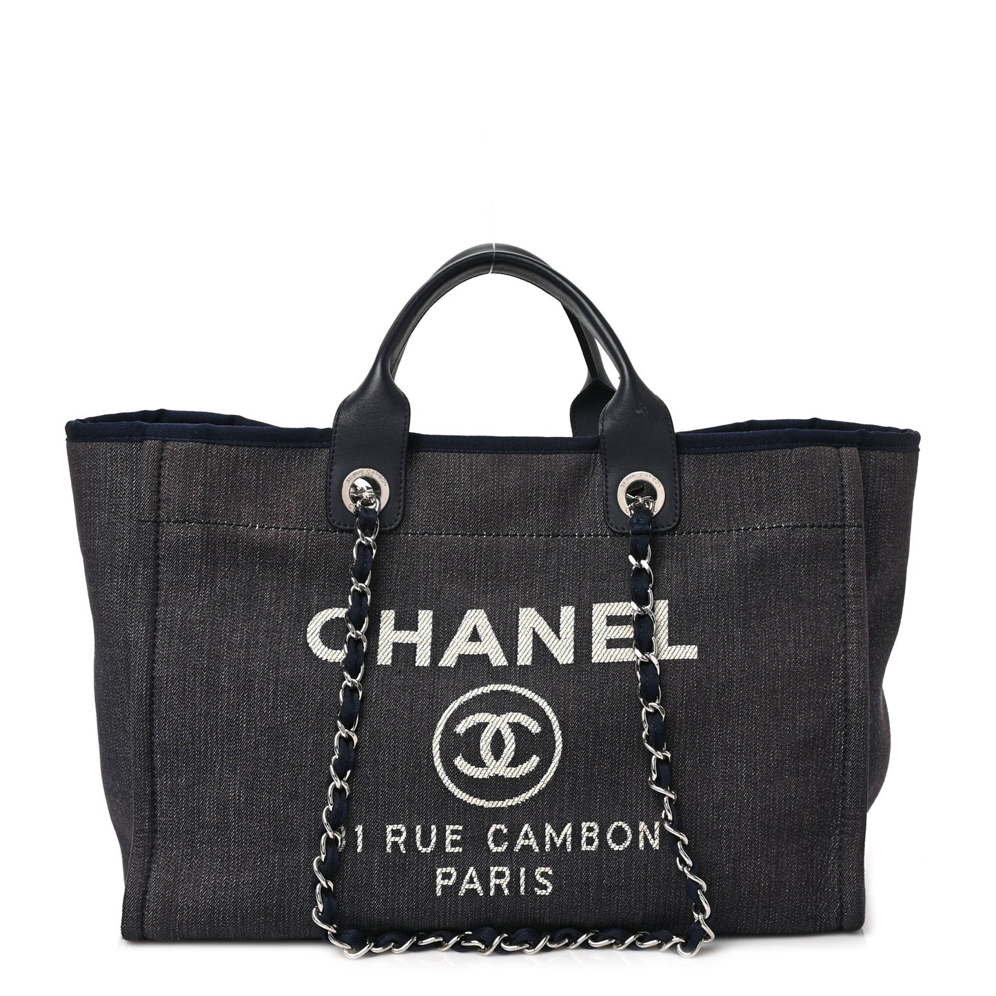Canvas Large Deauville Tote Dark Blue