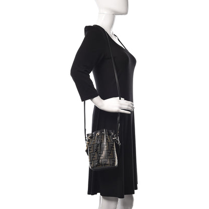 Fendi Vitello Liberty F is Fendi FF Studded Mini Mon Tresor Bucket Bag Black 2 of 9