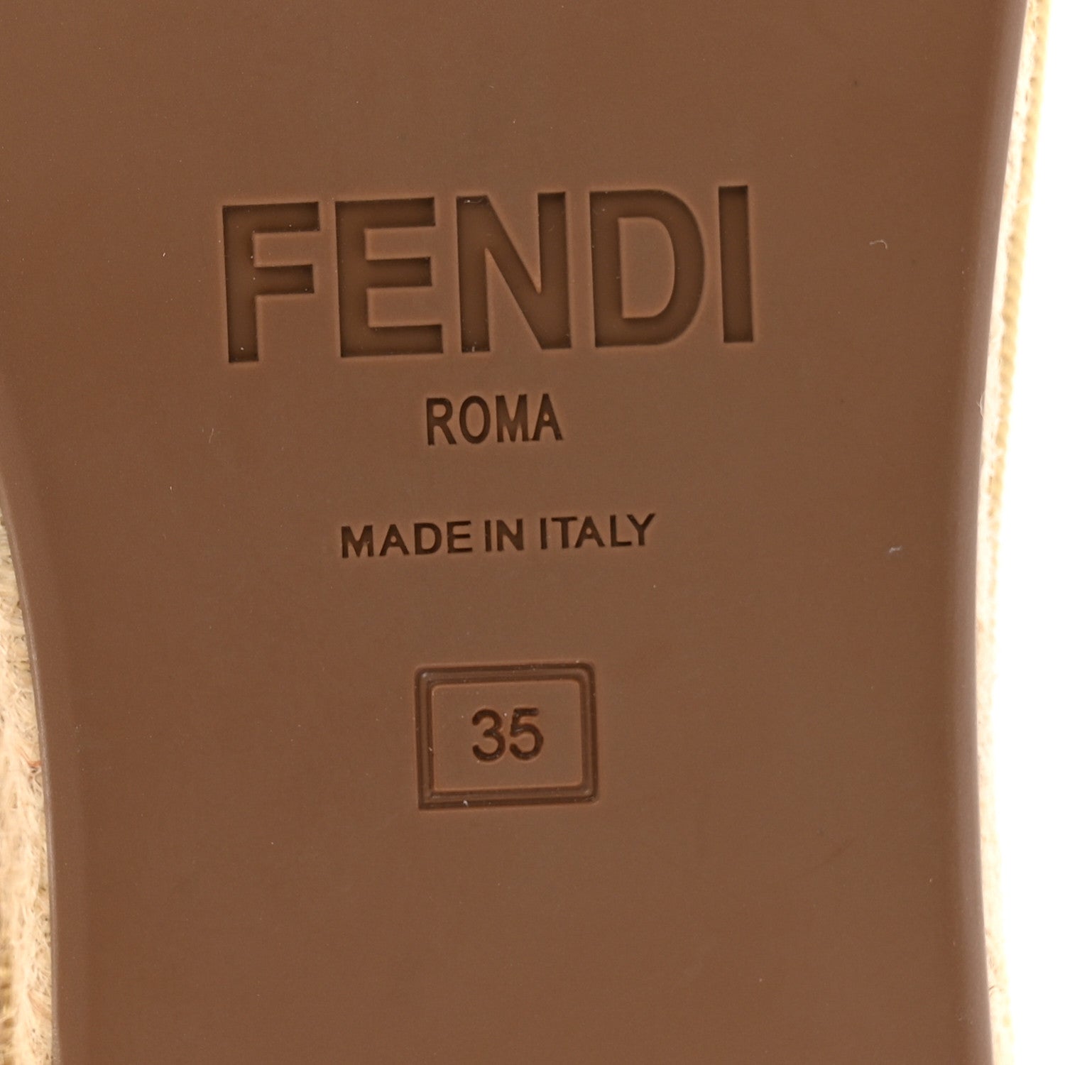 Fendi Raffia FF Embroidered Roma Ankle Wrap Espadrille Wedges 35 Natural 7 of 10