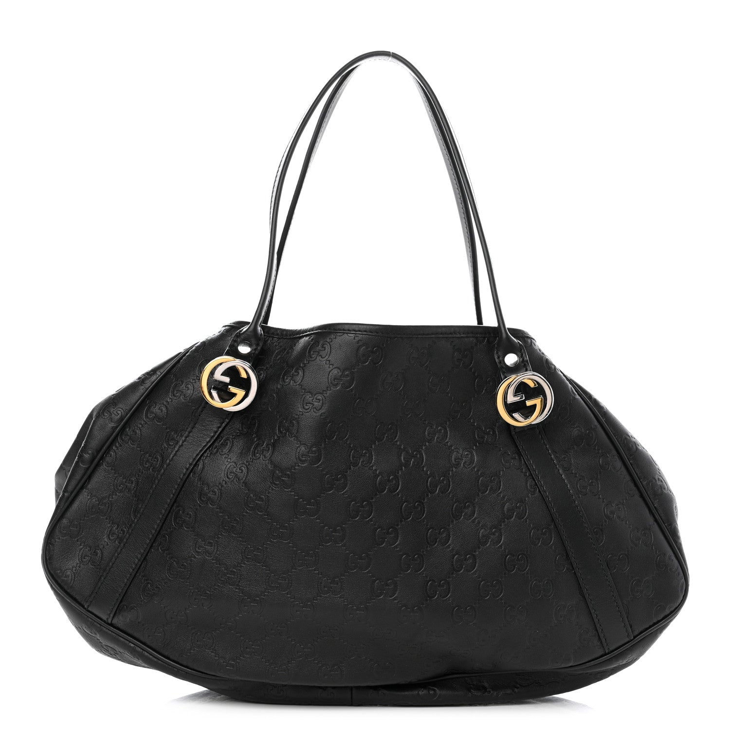 Gucci Guccissima Medium GG Twins Shoulder Bag Black 1 of 8