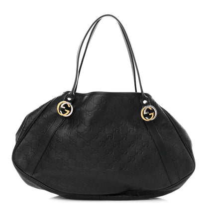 Gucci Guccissima Medium GG Twins Shoulder Bag Black 1 of 8