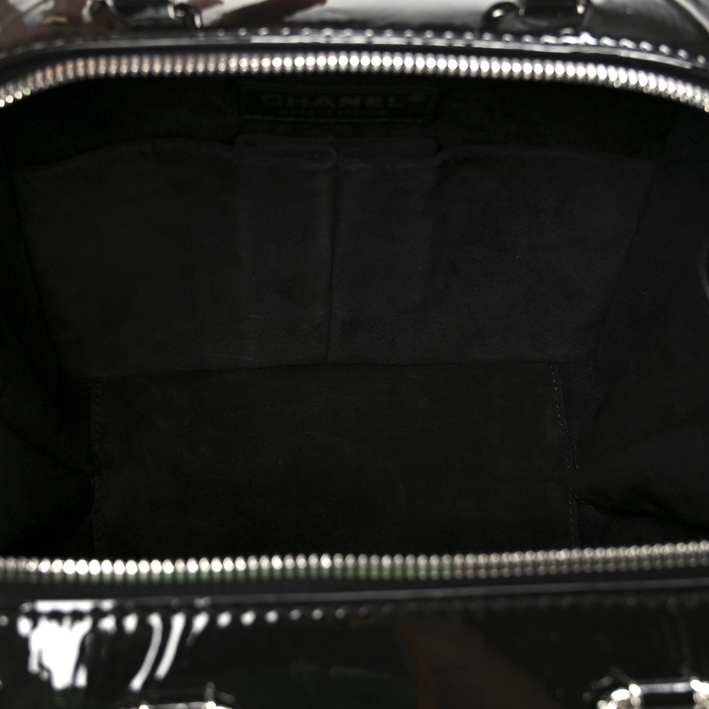 Patent Quilted Travel Kit Vanity Case Black